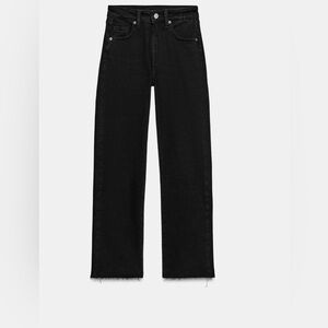 Women’s Zara Black High Rise Crop Flare Jeans size 00 NWT